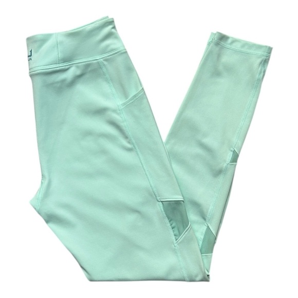 HUK Reel On Leggings Beach Glass Green sz M Pockets Mesh Inserts Yoga Fishing - Picture 8 of 9